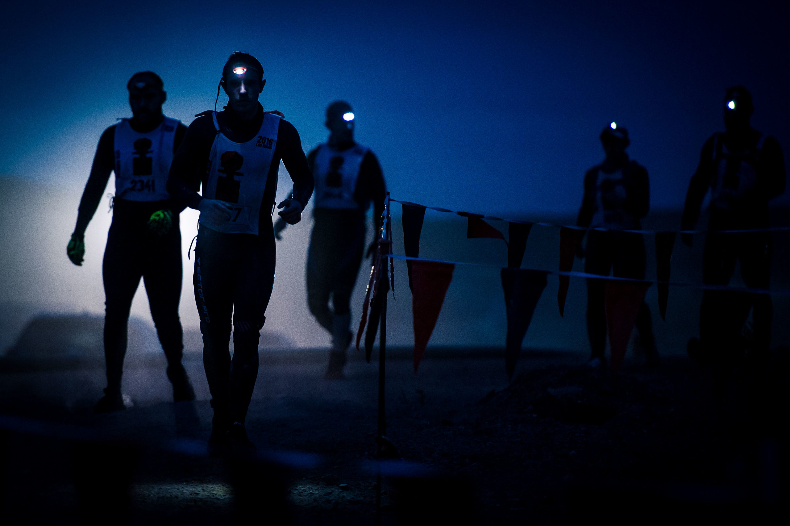 Participants running in the dark