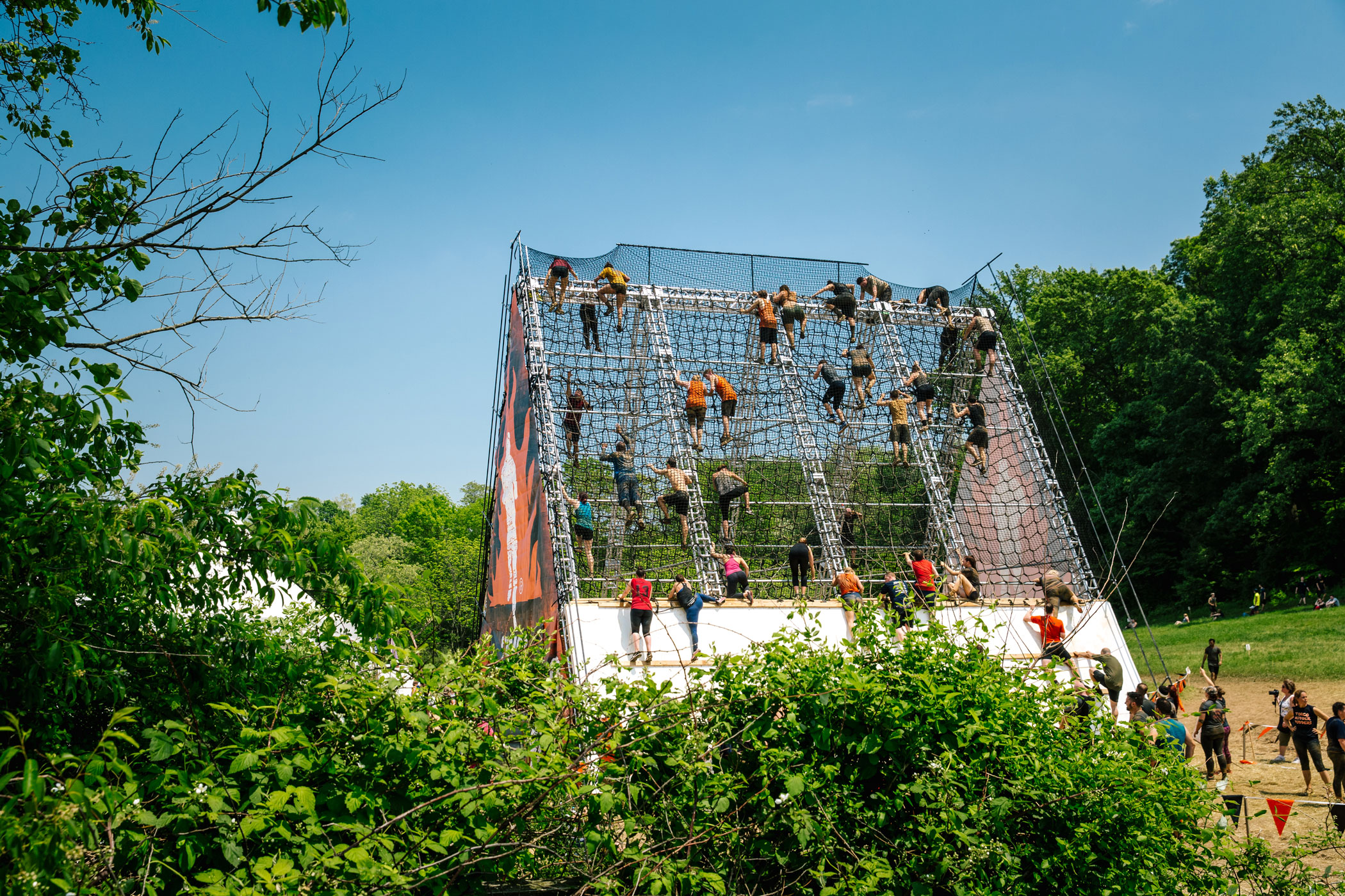 Participants climbing the Mudderhorn