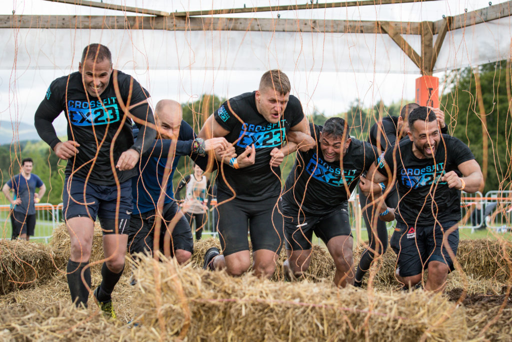 Participants running through the Electroshock Therapy