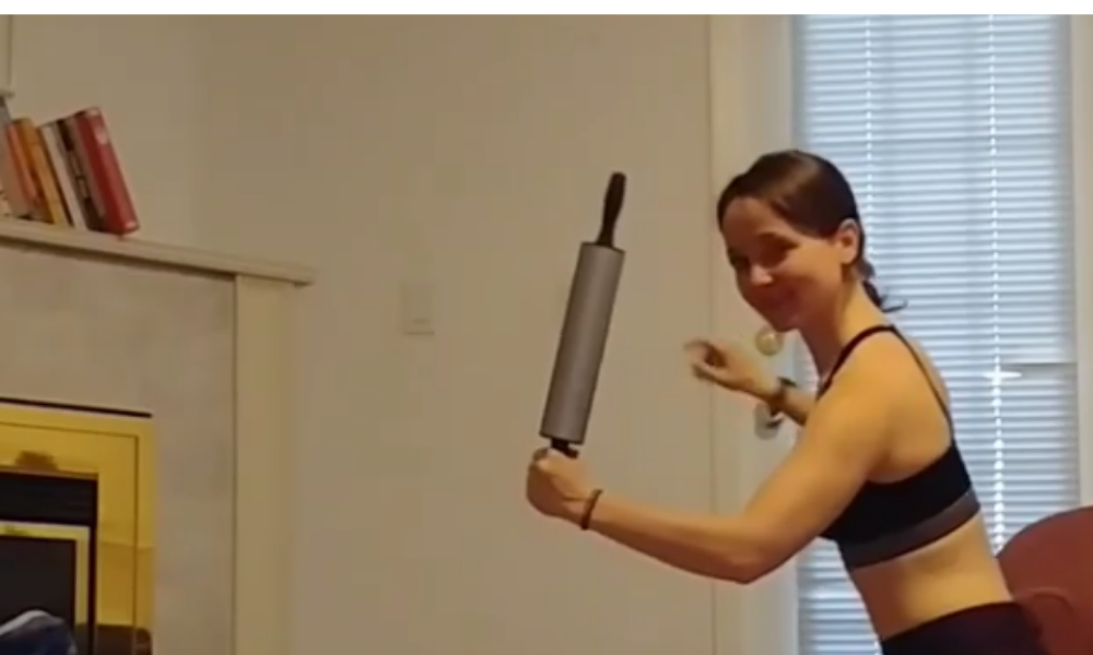 Woman with rolling pin