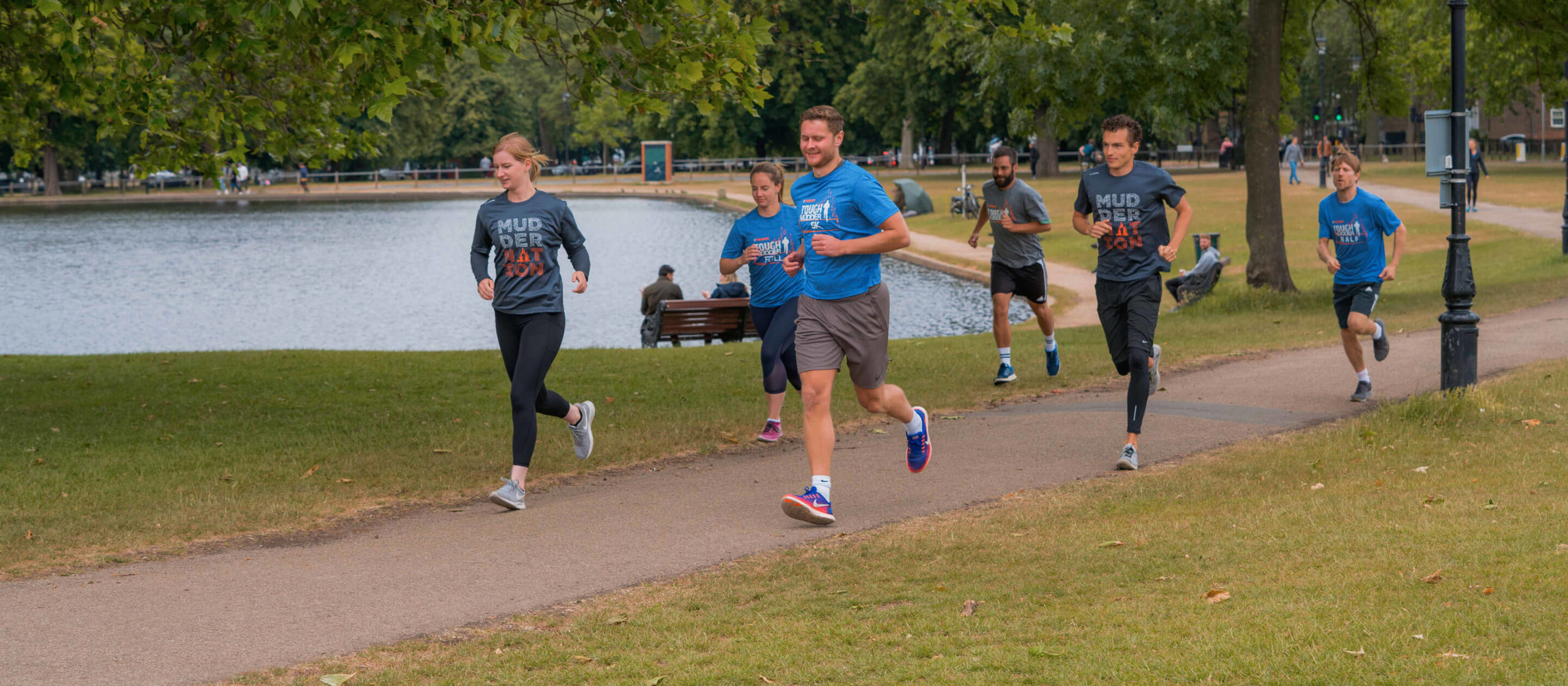 People running in the park