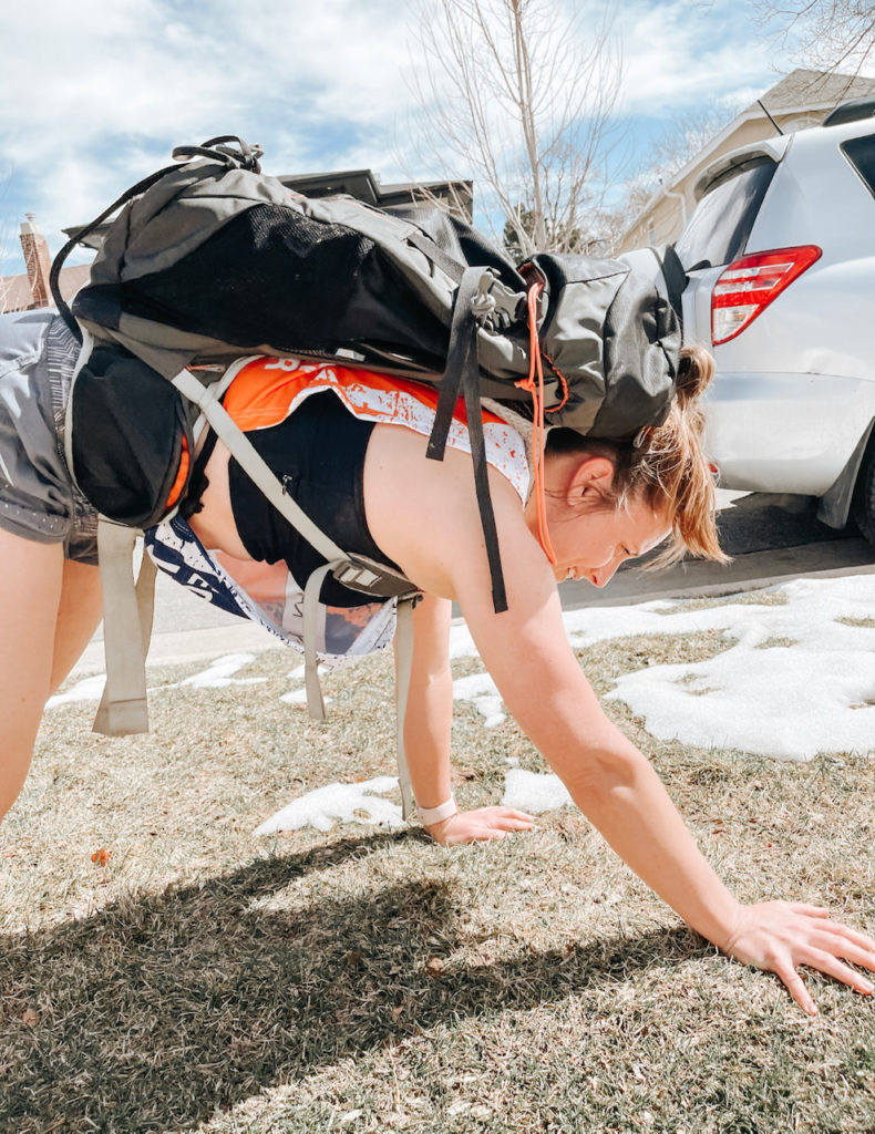 woman crawl endurance event