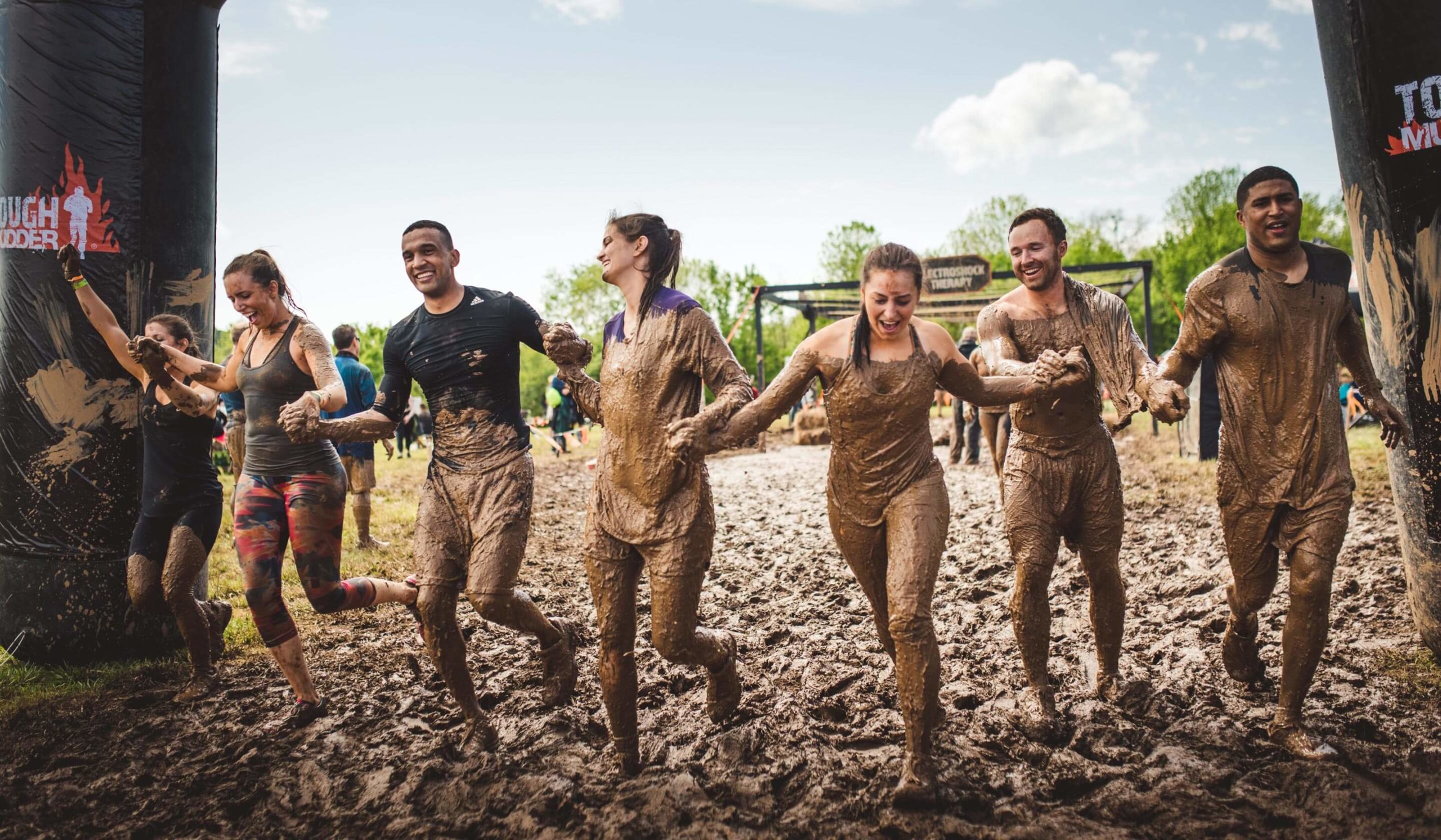 A team crossed the finish line
