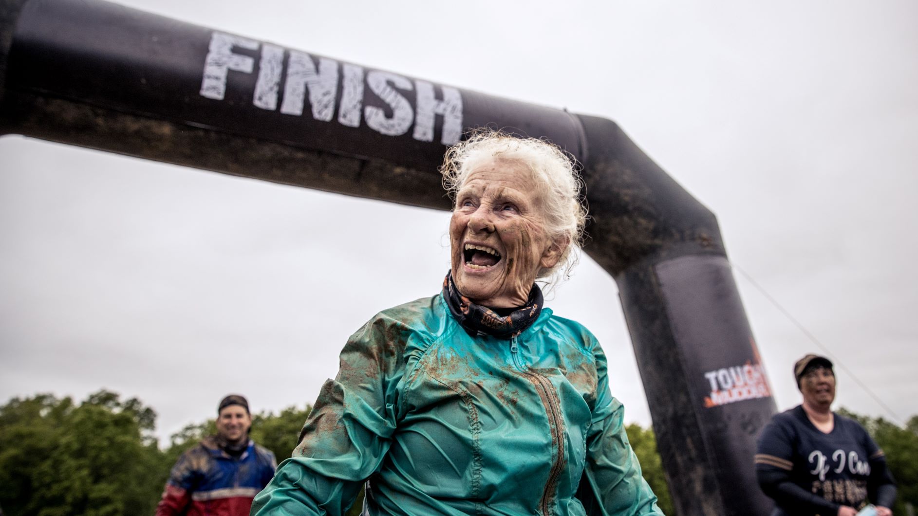 An old participant in the finish line