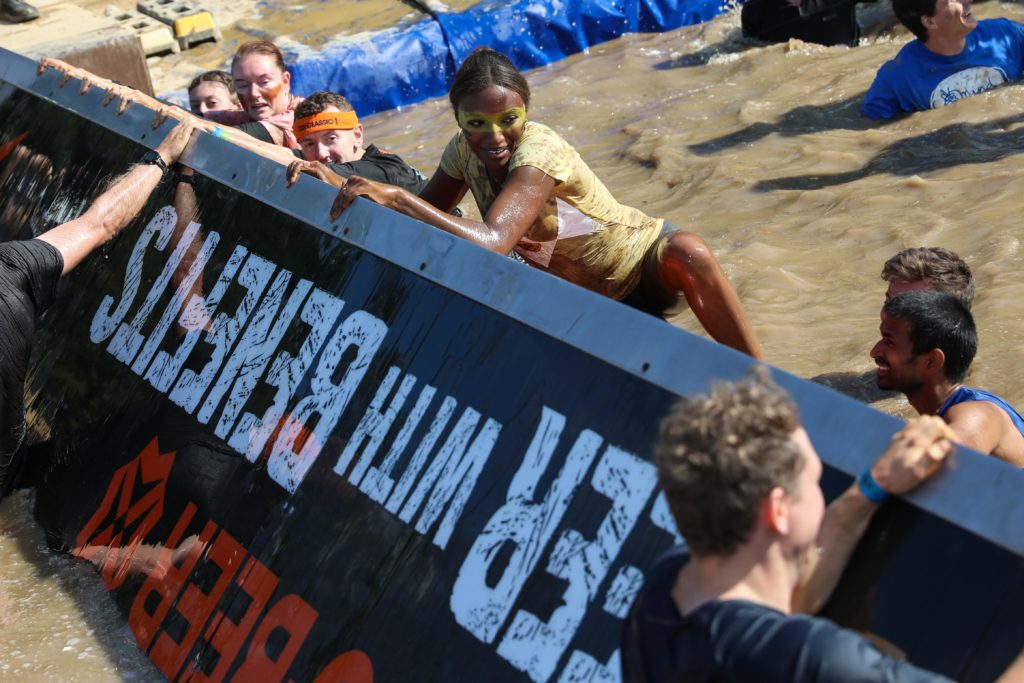 girl on water obstacle